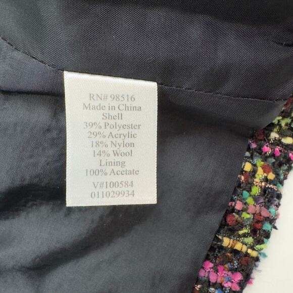 Coldwater Creek Artsy Art to WearTextured Multi Color Tweed Jacket Women's 12 - Picture 6 of 8